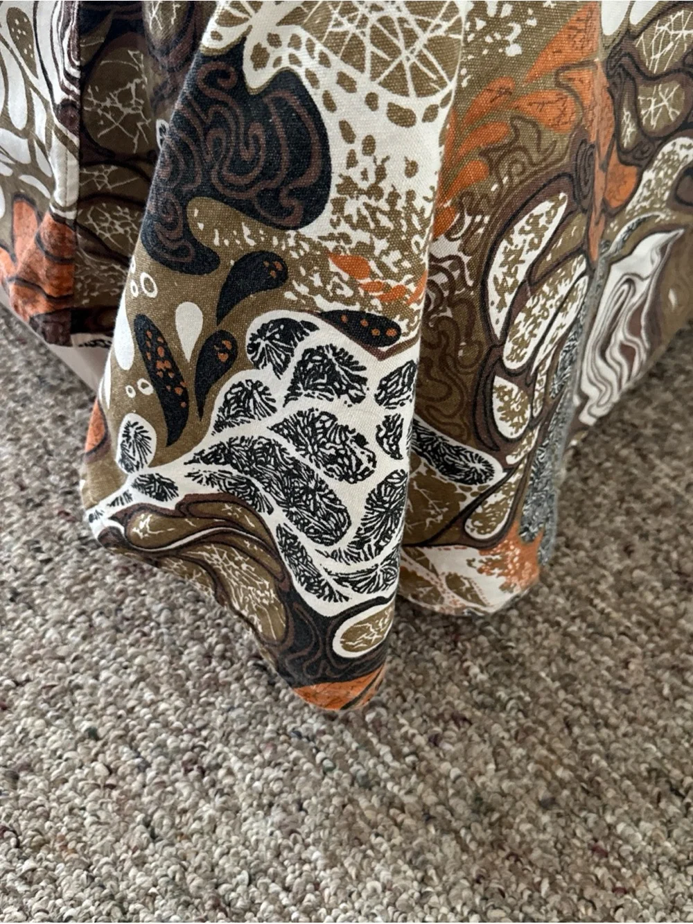 Vintage H.W. Baker Linen Co Bedspread 100x90 Double Retro MCM 70s Abstract USA